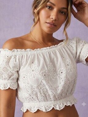 Love Riche White Puff Sleeve Ruffled Blouse